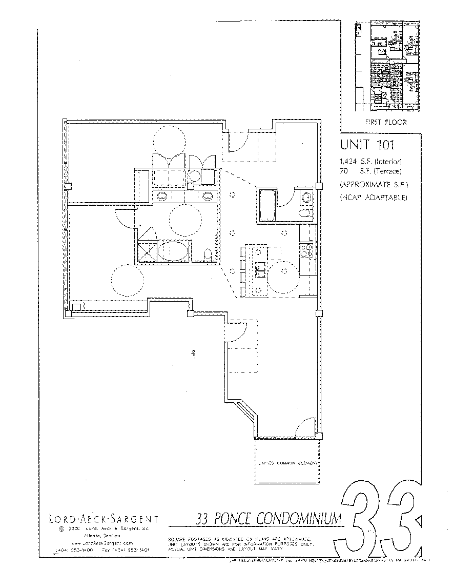 Floorplan for 33 Ponce Unit 101