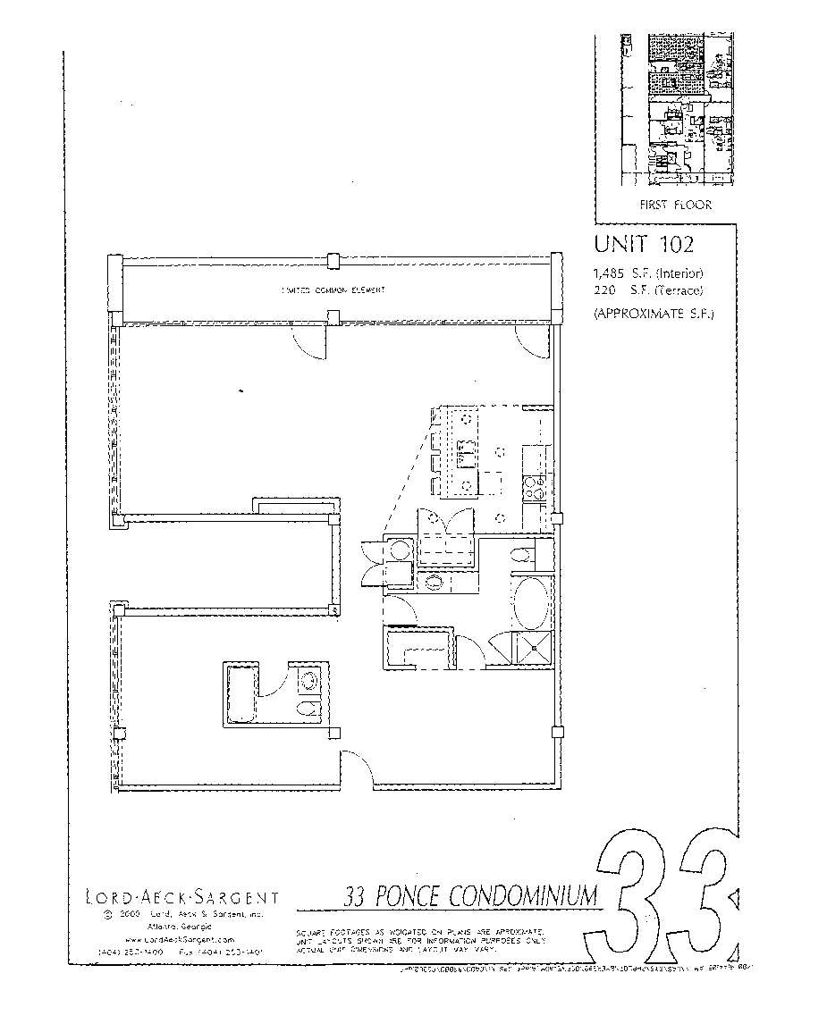 Floorplan for 33 Ponce Unit 102