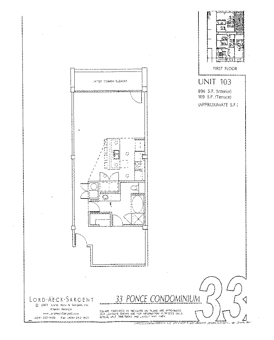 Floorplan for 33 Ponce Unit 103