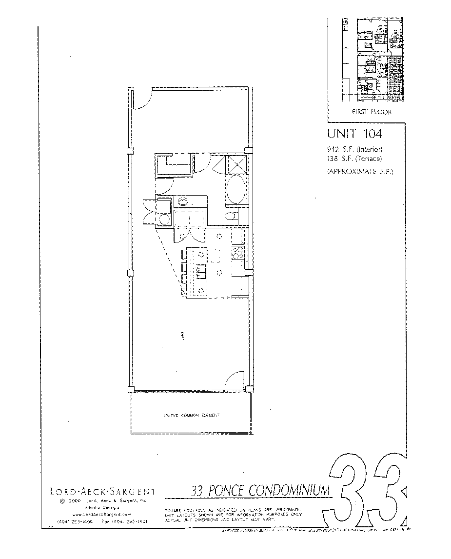 Floorplan for 33 Ponce Unit 104