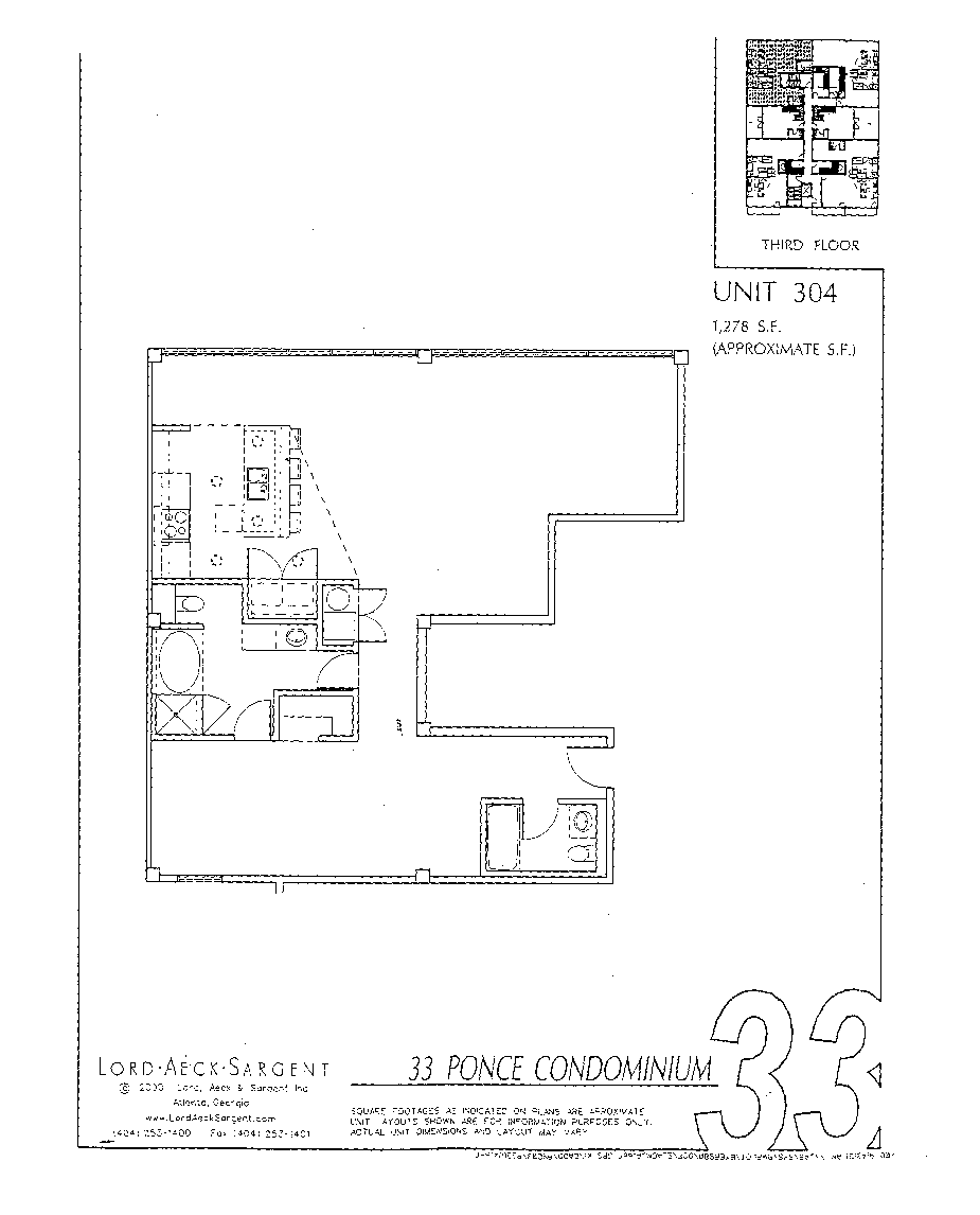 Floorplan for 33 Ponce Unit 304