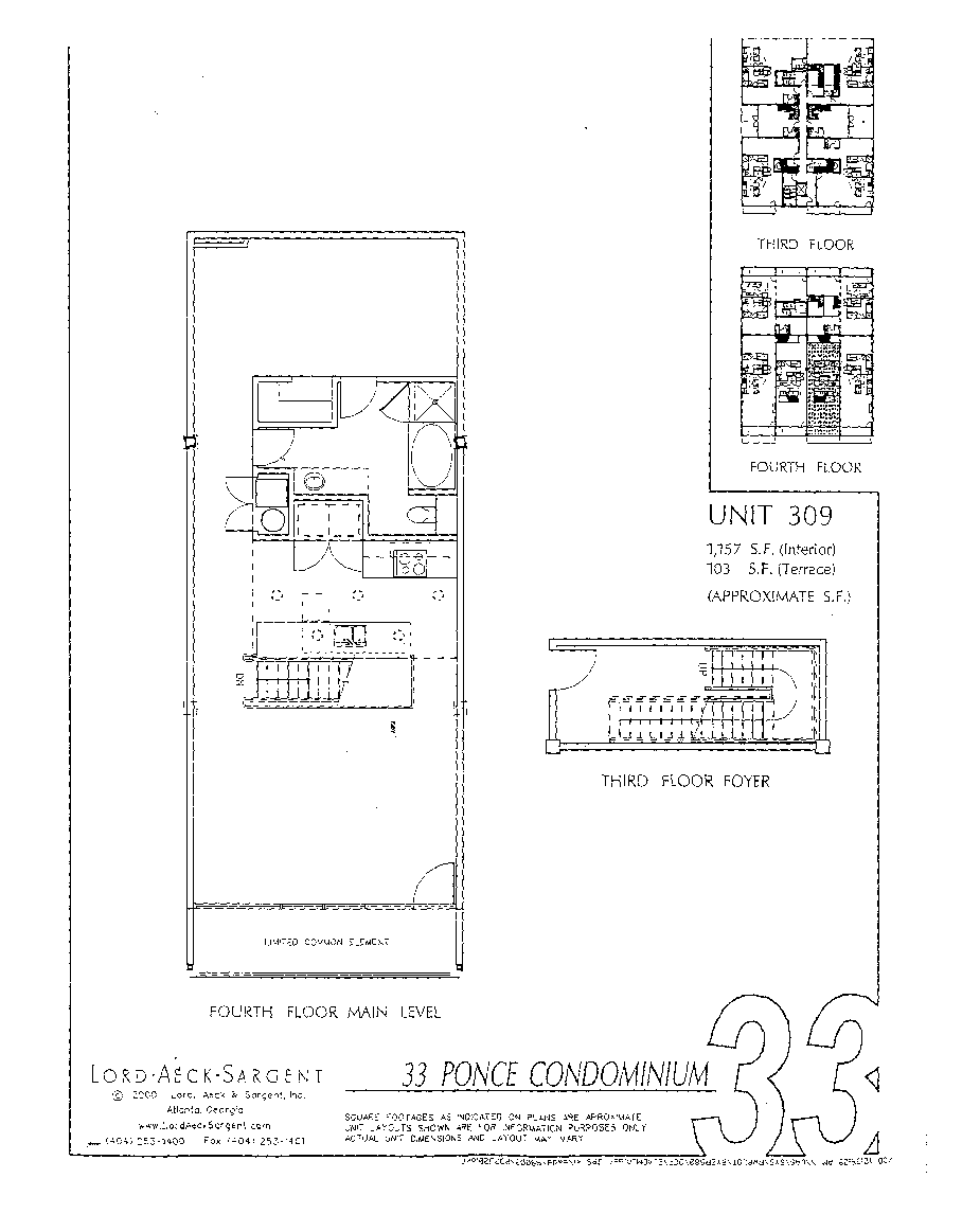 Floorplan for 33 Ponce Unit 309